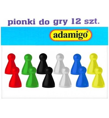 PIONKI DO GRY - Komplet 12 sztuk, ADAMIGO