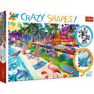 Puzzle 600 Crazy Shapes Plaża w Miami TREFL