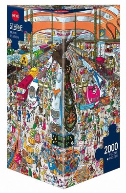 PUZZLE 2000 EL - Dworzec kolejowy + plakat, HEYE