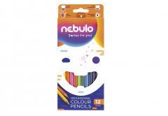 Kredki ołówkowe sześciokątne 12 kolorów NEBULO (1)