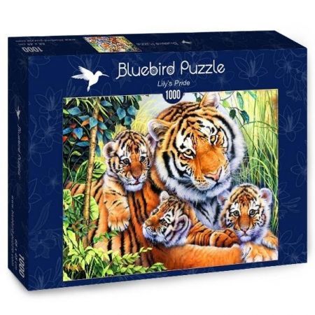 Puzzle 1000 -  Rodzina tygrysów BLUEBIRD (1)