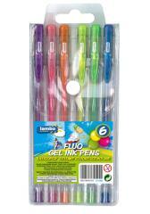 Długopisy żelowe fluorescencyjne 6 kolorów LAMBO (1)