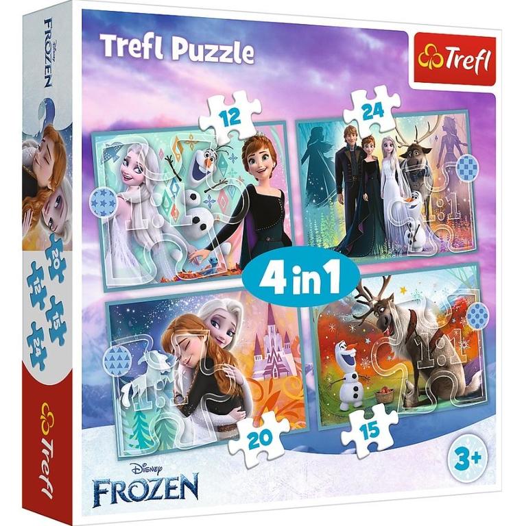 PUZZLE 4w1 - Niezwykły świat Frozen TREFL 34381 (1)