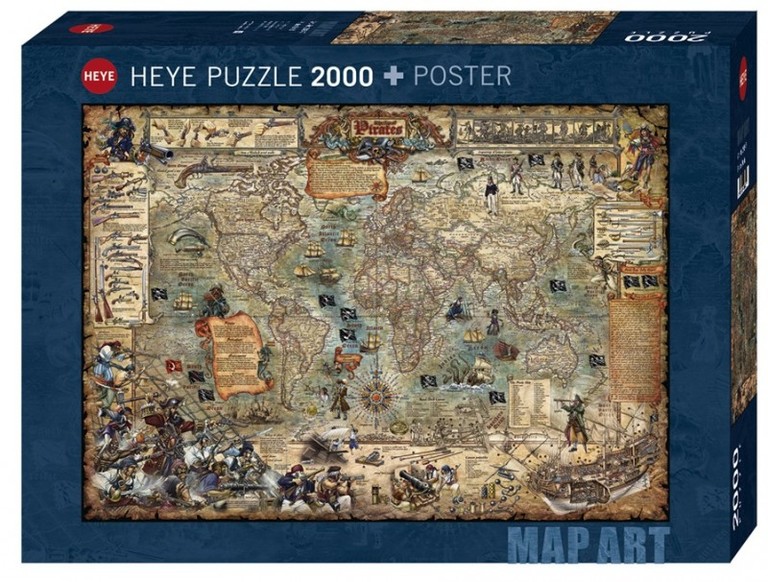 PUZZLE 2000 EL + PLAKAT - Świat piratów HEYE (1)