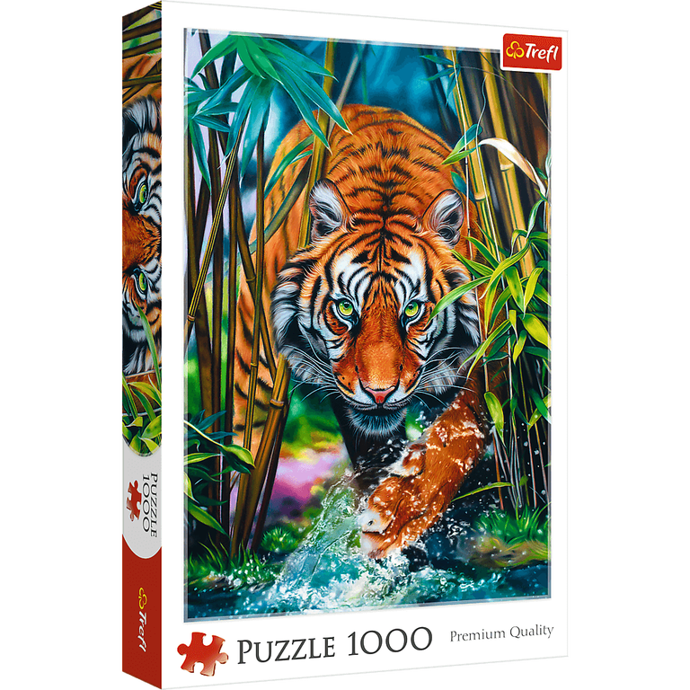 PUZZLE 1000 EL - Drapieżny tygrys, TREFL 10528 (1)