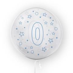 Balon 45cm Gwiazdki cyfra 0 niebieski TUBAN (1)