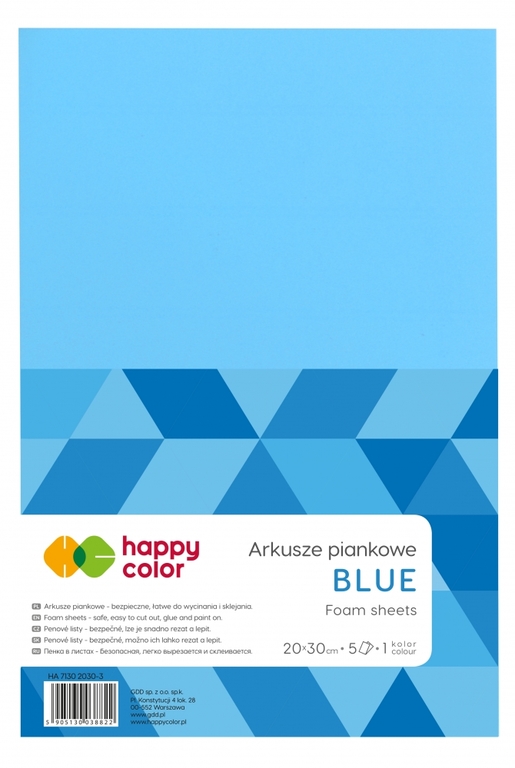 ARKUSZE PIANKOWE A4 - niebieski 5 sztuk HAPPY COLOR (1)