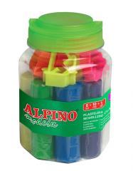 Plastelina 8 kolorów + foremki + wałeczek ALPINO (1)