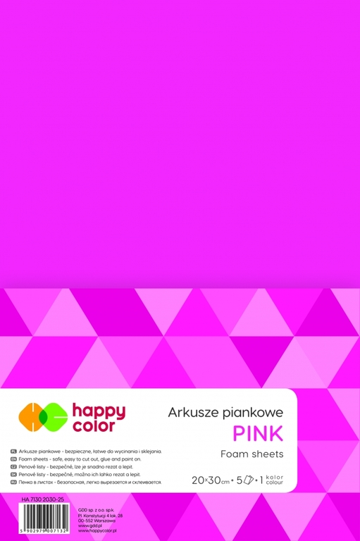 ARKUSZE PIANKOWE A4/5K - Różowe HAPPY COLOR (1)