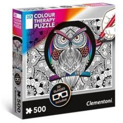 Puzzle 500 3D Color Teraphy Sowa (1)