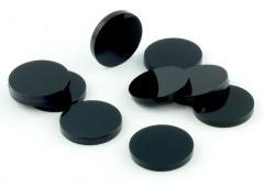 Znaczniki akryl czarne okrągłe 15x3mm 10szt (1)