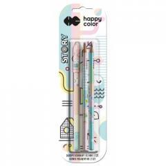 Długopis usuwalny + 2 ołówki Story bls HAPPY COLOR (1)