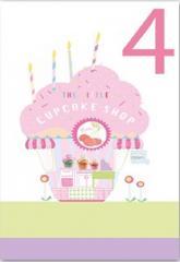 Karnet B6 brokat z kopertą Urodziny 4 dziewczynka (1)