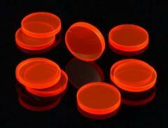 Znaczniki akryl czerwone fluo okrągłe 22x3mm 10szt (1)
