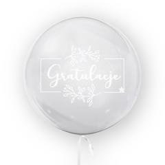 Balon 45cm Gratulacje biały TUBAN (1)