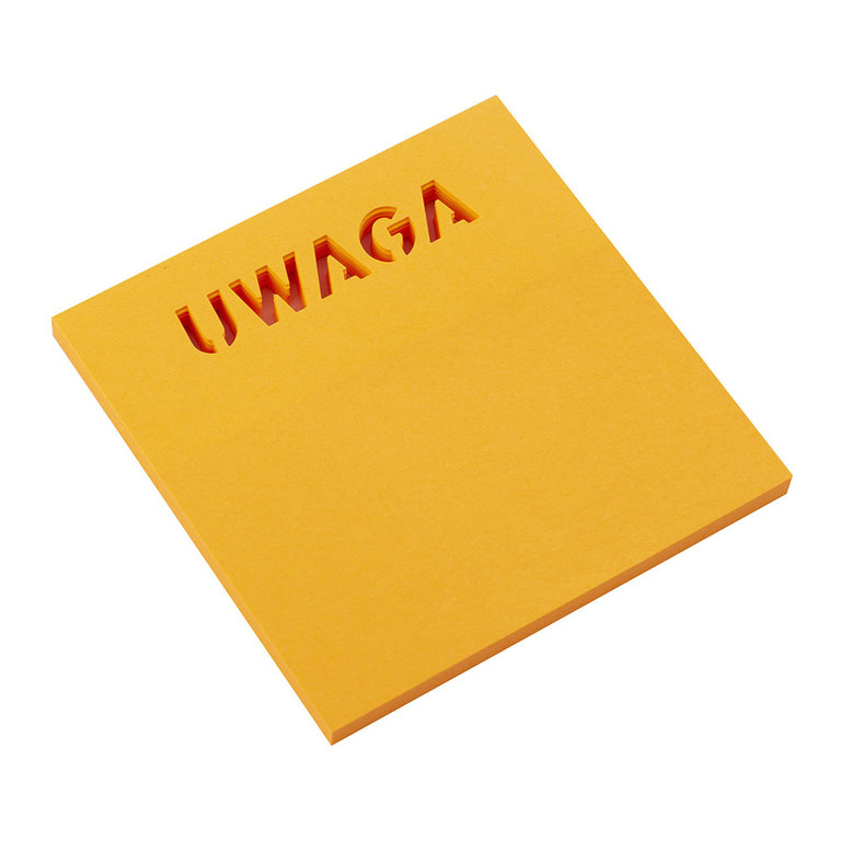 NOTES SAMOPRZYLEPNY 75x75mm - Z wycięciem UWAGA (1)