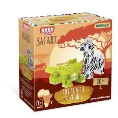 Baby Blocks Safari krokodyl i zebra 16 elementów (1)