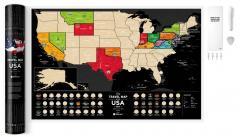 Mapa zdrapka - Travel Map USA Black (1)