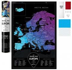 Mapa zdrapka - Travel Map Black Europe (1)