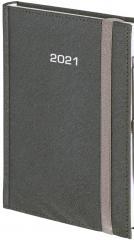 Kalendarz 2021 A5 Dzienny Cross z gumką srebrny (1)