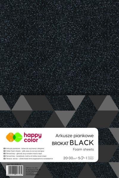 ARKUSZE PIANKOWE A4 - brokat czarne HAPPY COLOR (1)