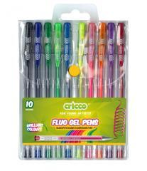 Długopisy żelowe fluorescencyjne 10 kolorów CRICCO (1)