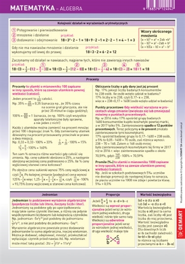 ŚCIĄGAWKA KARTA EDUKACYJNA Matematyka, Algebra (1)