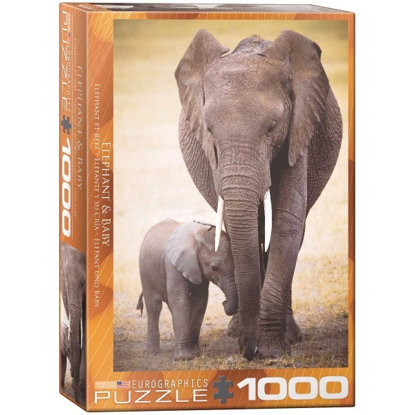 PUZZLE 1000 EL - Rodzinka słoni, EUROGRAPHICS (1)
