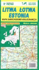 Litwa, Łotwa, Estonia 1:800 000 mapa samoch.-kraj. (1)