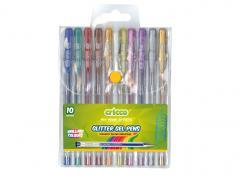 Długopisy żelowe brokatowe 10 kolorów CRICCO (1)