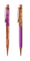 Długopis fioletowo złoty brokatowy (1)