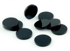 Znaczniki akryl czarne okrągłe 22x3mm 10szt (1)